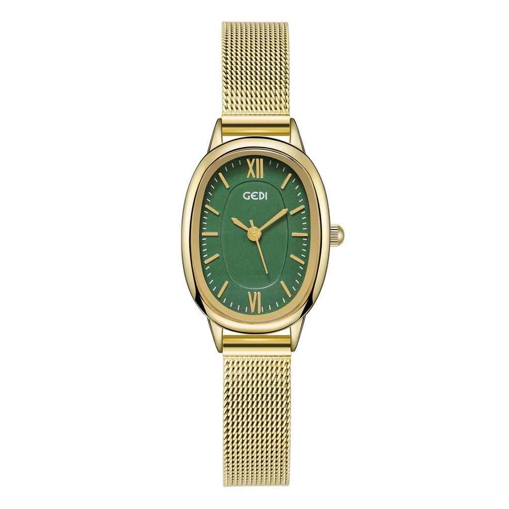 Simple And Exquisite Oval Women'S Watch Niche High-End Quartz Watch Women'S Waterproof Mesh Belt Watch