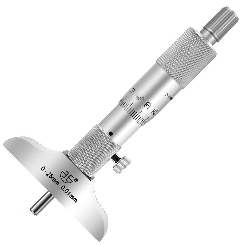 Qinghai Qingliang 0-25mm Electronic Digital Mechanical Depth Micrometer with Ball, Round, and Flat Nose Options