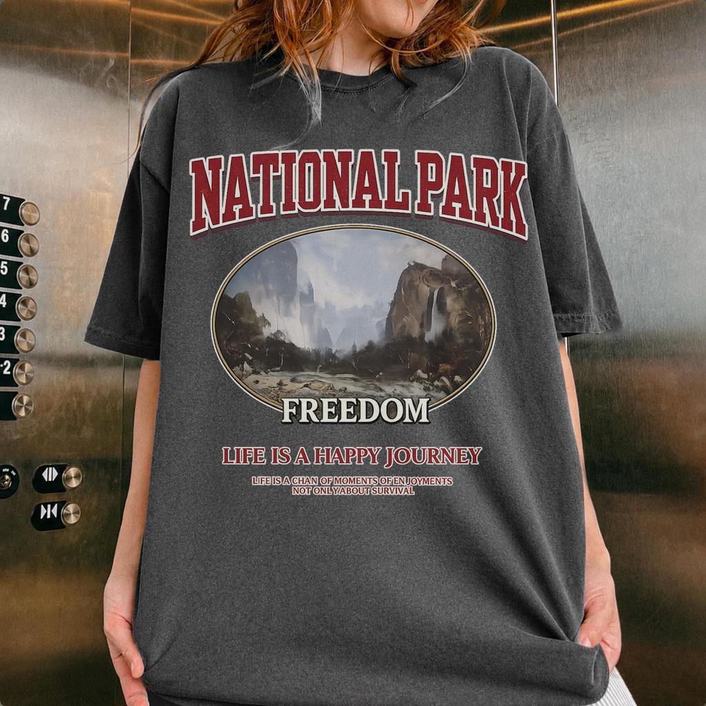 90s Vintage Style Freedom Nature Shirt, Retro Comfort Colors® National Park Graphic Tee, Adventure Travel Shirt, Camping Lover Gift