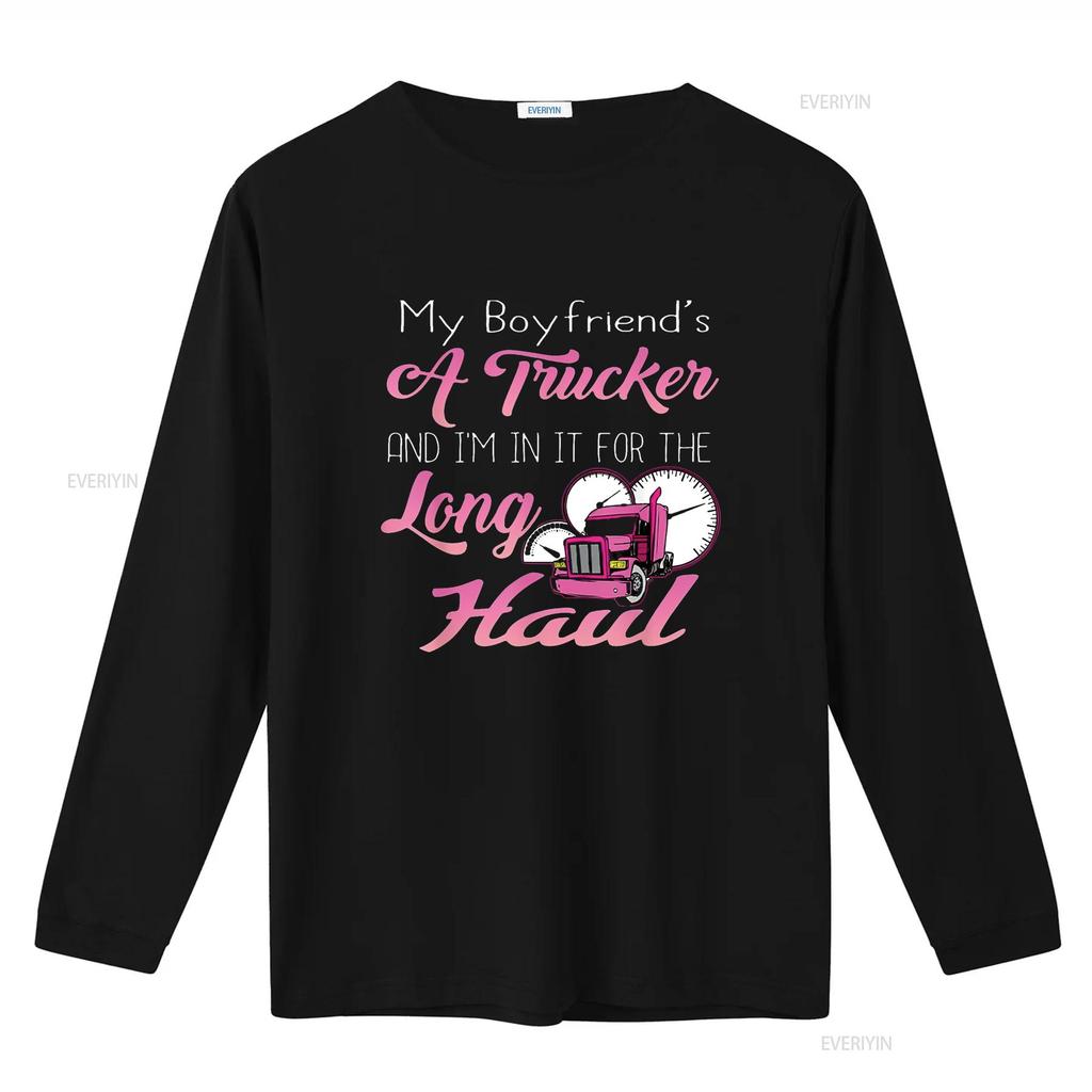 Proud Truck Drivers Girlfriend Wife Of A Trucker Clothes T Shirt vintage Washed Comfortable Soft Slightly streetwear homme