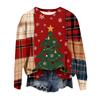 Women's Casual Christmas Print Neck Sweatshirt for Holiday