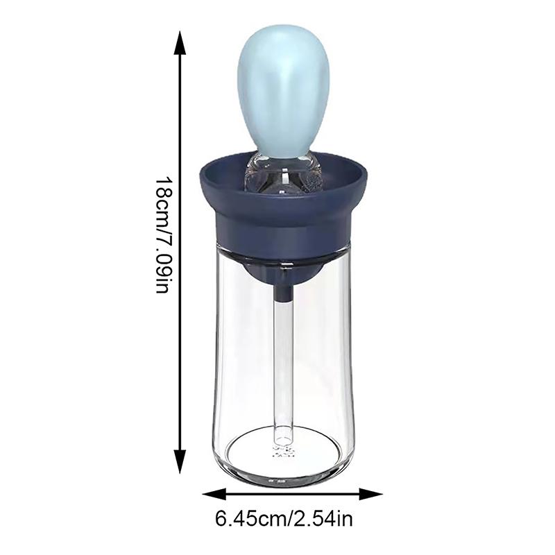 2 in 1 Silikon-Tropfer Messölspender Flaschenset mit Silikonpinsel für Küche Kochen Braten Backen Grillen Pfannkuchen