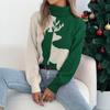 Damen Lässiger und Stilvoller Farbblock Hirsch Langarm Rollkragen Pullover, Weihnachten .