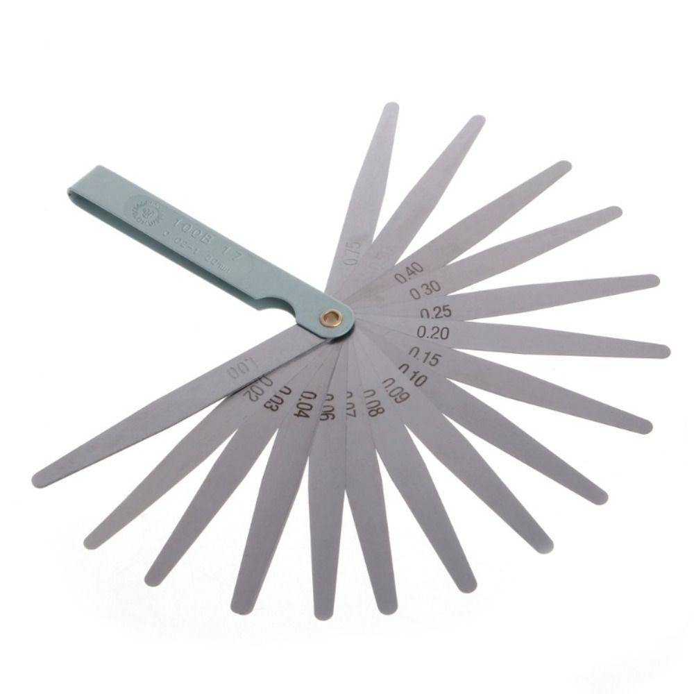 Metal 17 Blades Feeler Gauge 0.02-1.00mm Measurment Tool  For Engine Valve Adjustment