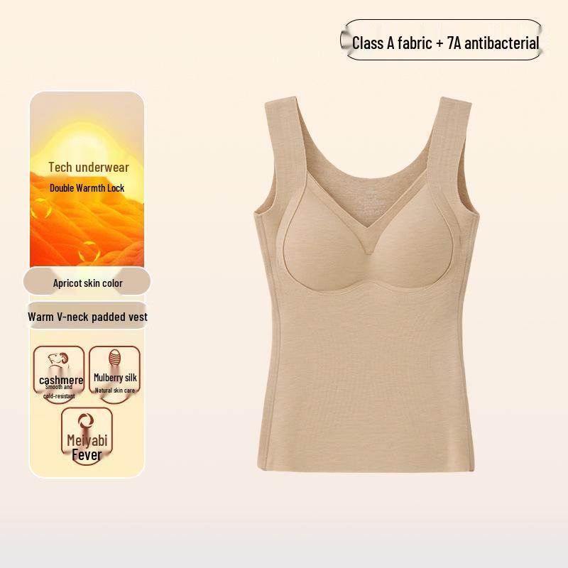 

Женский антибактериальный двухслойный теплый жилет из немецкого бархата класса А с бархатом Plus, без встроенного бюстгальтера