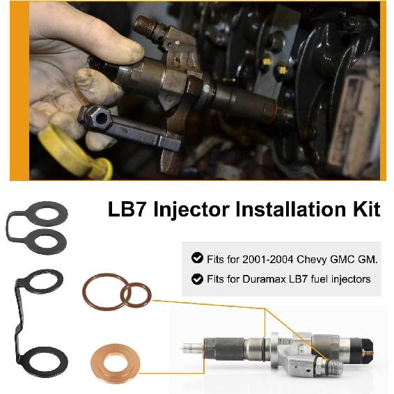 Fit For Duramax LB7 Diesel Fuel Injector tallation/Return Line Tall Kit, for Chevy GMC GM Duramax LB7 2001-2004