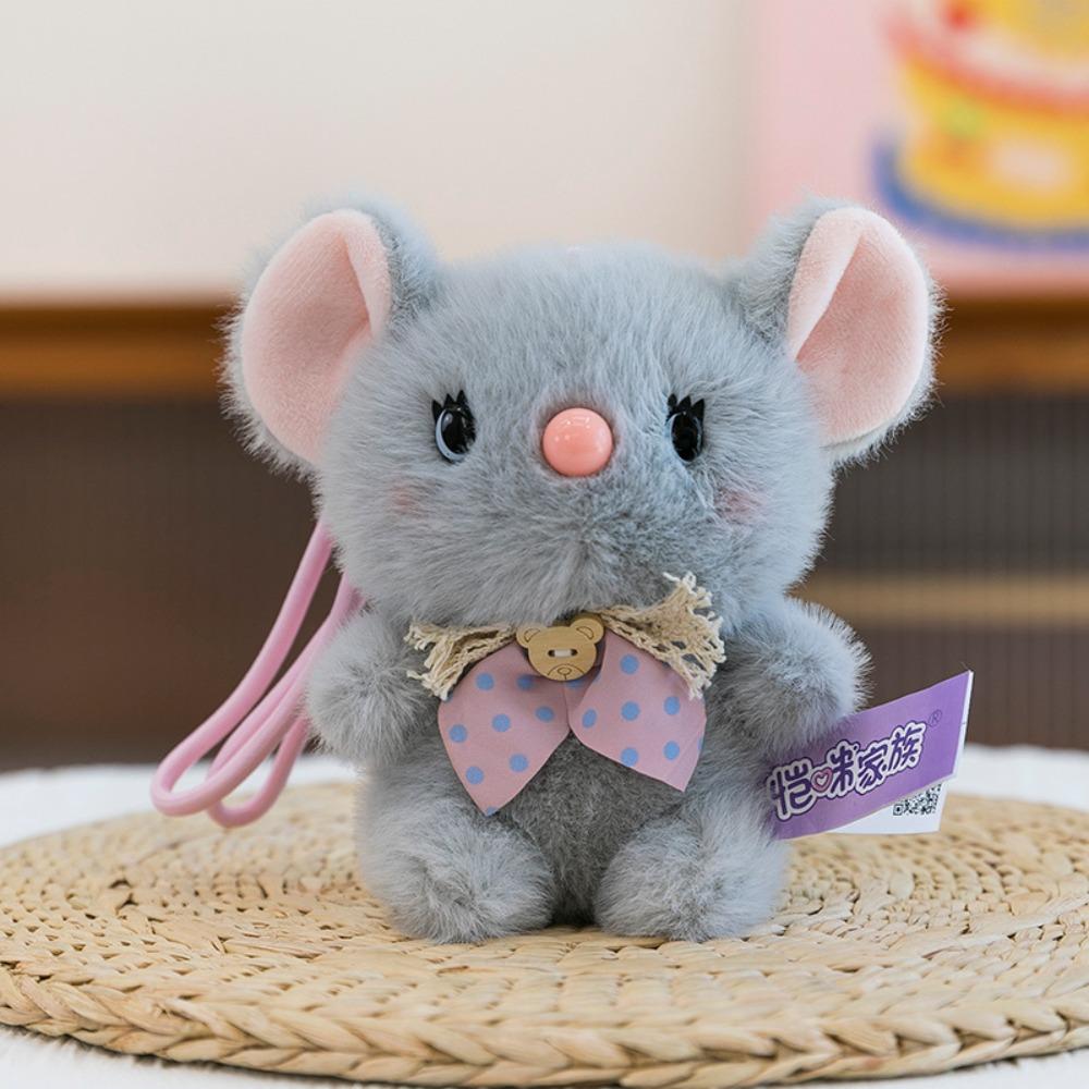 Little Bear Cat Plush Toy Keychain Rabbit Dog Plush Doll Keychain Animal Doll Pendant  Kids Gifts