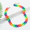 Vintage Bunte Kette Choker Halskette für Damen Statement Goldfarbe Acryl Kette Dickes Halsband Mode Halskette Schmuck Geschenke