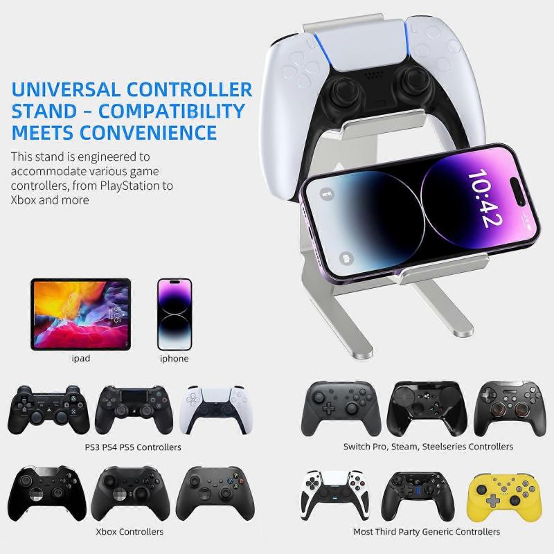 JYS JYS-P5222 Universal Gamepad Holder Zinc Alloy Game Controller Desktop Stand for PS5 PS4 Xbox Nin