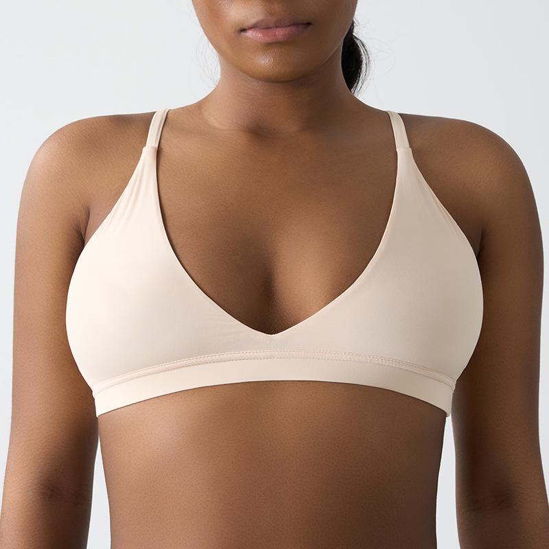

Women s Quick-Dry Yoga Bralette with Adjustable Straps & Cross-Back Design M