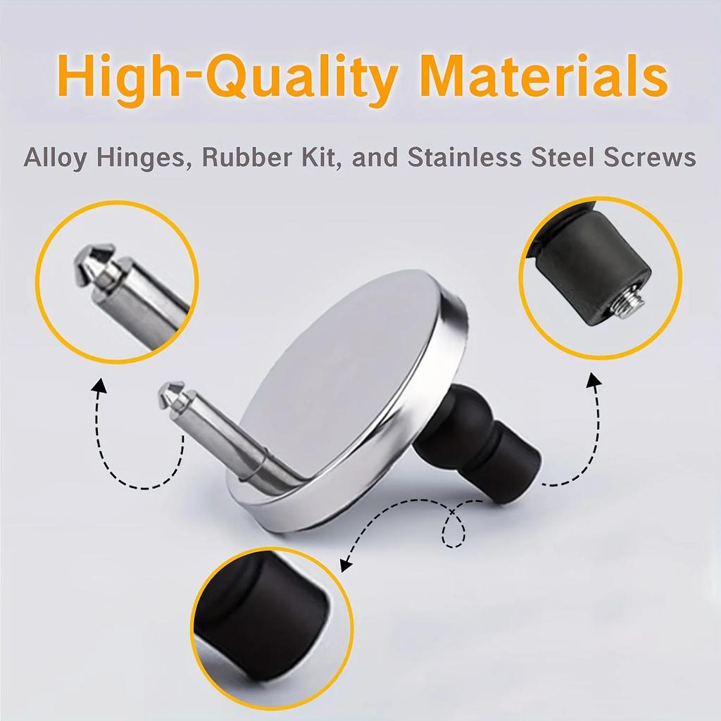 2 Peças de Parafusos e Porcas Universais para Assento de Vaso Sanitário, Peças de Fixação de Dobradiça de Liberação Rápida para Substituição, Adequado para Furos de 14mm-16mm