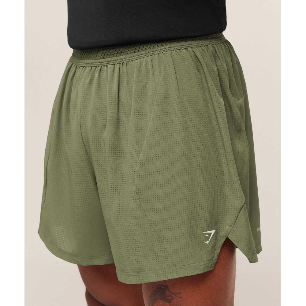Gymshark Running 5  Shorts Gs Grounded Green A3b9q Edcz
