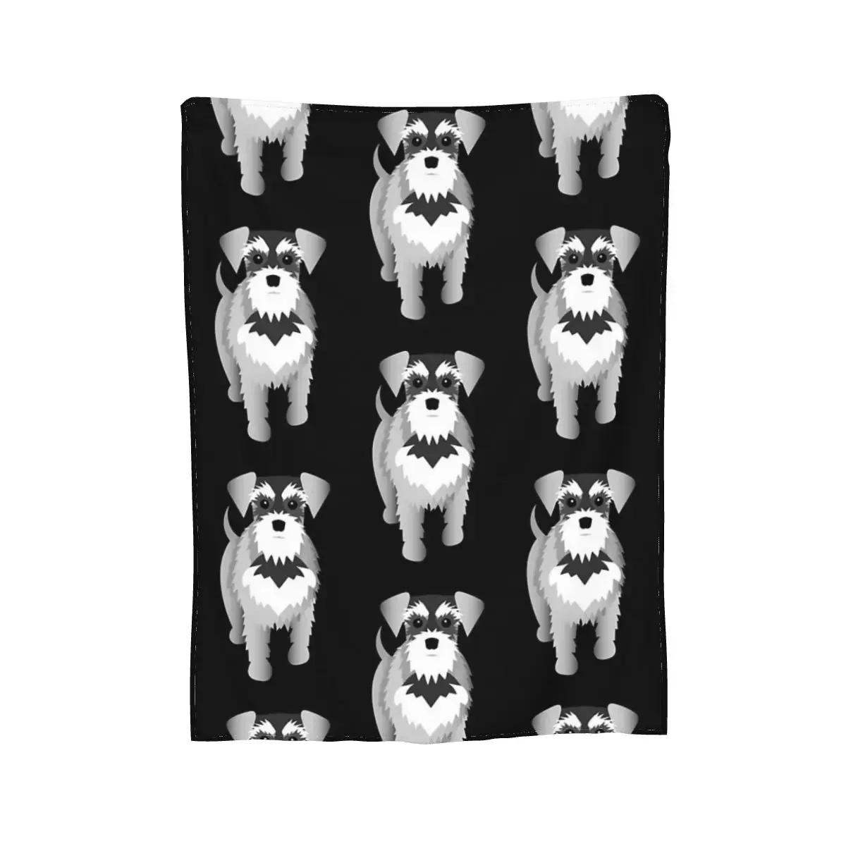 

Фланелевый плед Шнауцер Пледы Мягкое постельное белье Теплый плюшевый плед для кровати Гостиной Пикника Путешествий Дома Дивана 30x40in