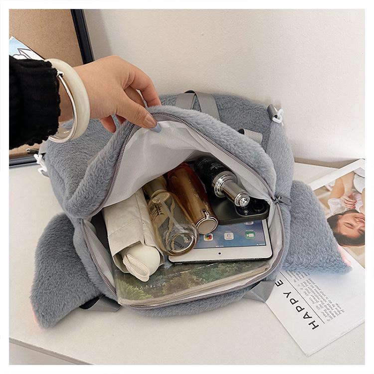 Crossbody Cute Cat & Mouse Plush Bag - Large Capacity, Lightweight, Spine-Friendly