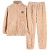 "Women's Winter Coral Fleece Pajama Set - Thick, Warm Flannel Suit for Autumn and Winter"