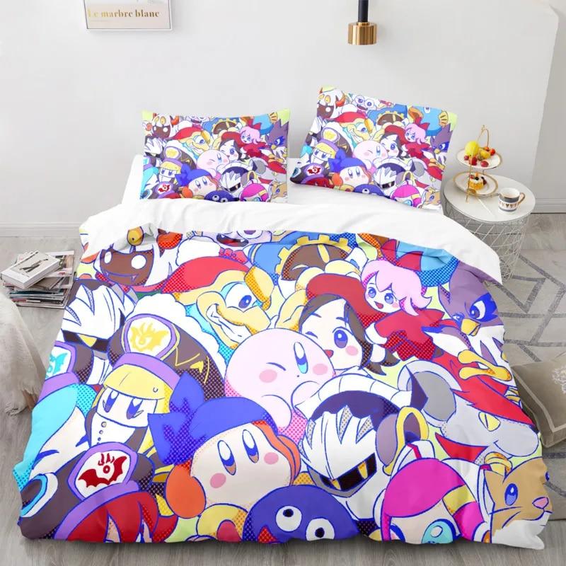 

Комплект постельного белья Kirbys с 3D принтом Kawaii Waddle Dee Elfilin, пододеяльник, наволочка, комплект постельного белья для детской комнаты, односпальный, Twin King EU Single(135x200cm)