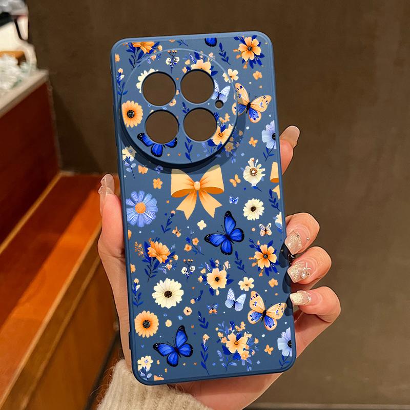 Husă cu Model Floral Fluture Albastru Pentru OnePlus 15 13 12 Husa Moale din Silicon TPU Rezistentă la Șocuri Pentru Oneplus Nord 5G 13R 12R 11R