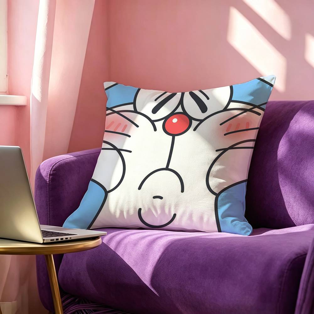 Anime Doraemon Pillow Case Square DoubleSided Sofa Cushion Cover Bedroom Bedside Pillow