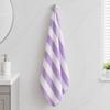 Striped Microfiber Bath Towel, Ultra Absorbent Quick Dry Towel, Lightweight Plush Towel for Beach Pool Travel And Daily Use