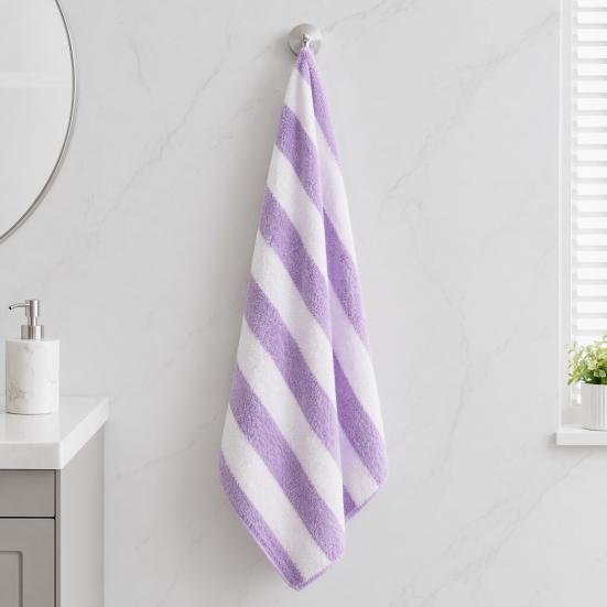 Striped Microfiber Bath Towel, Ultra Absorbent Quick Dry Towel, Lightweight Plush Towel for Beach Pool Travel And Daily Use