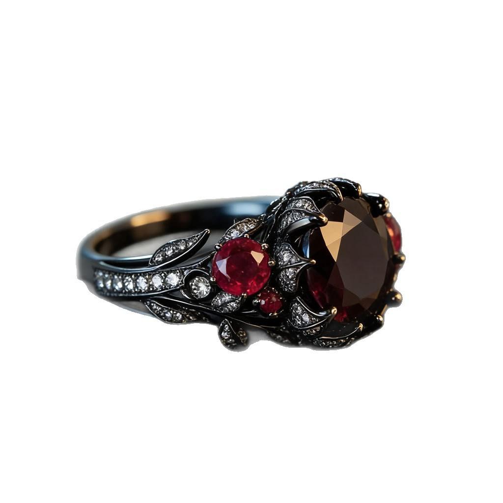 Light Luxury Retro Rose Flower Ring Elegant Women Trendy Personality Wedding Promise Ring Exquisite Jewelry Gift