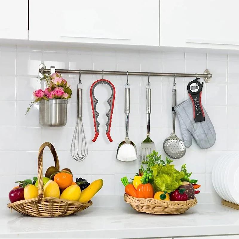 Jar Opener for Weak Hands 5 In 1 Multi Function Can Opener Bottle Opener Kit with Non Slip Silicone Handle