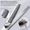 Professionelles Edelstahl Friseurscheren Set Flachzahn Ausdünnen Schneiden Gebogene Schere Haarschneideschere