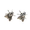 New Creative Punk 925 Sterling Silver Jewelry Retro Three-dimensional Fly Stud Earrings 3484