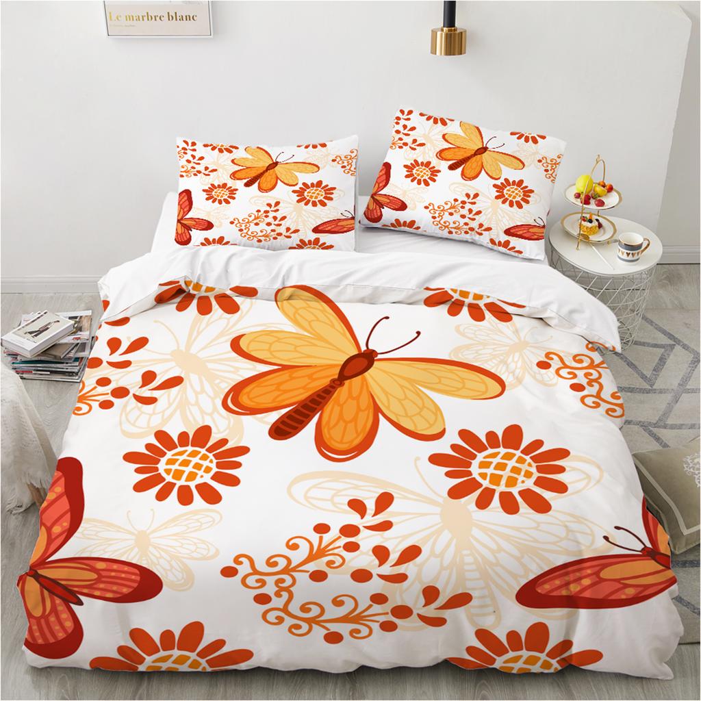 3D Printed Butterfly Duvet Cover Kit 2024 New Ultra-fine Fiber Pillowcase Beautiful Insect Colorful And Comfortable Kit