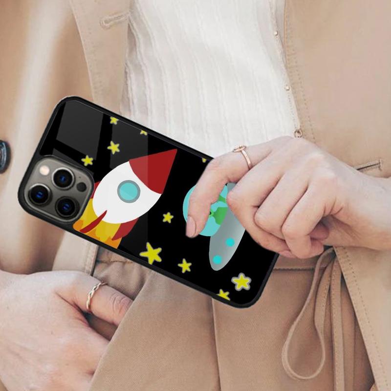 Cartoon Space Alien UFO Magnetic Phone Case For APPLE iPhone 17 Air 16 14 13 12 Pro Max 15 Plus Wireless Charge MagSafe Cover