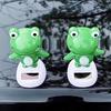 Bobble Head Green Frog Decoration Solar Powered Shaking Head Frog Car Dashboard Ornament Educational Cartoon Animal Toy