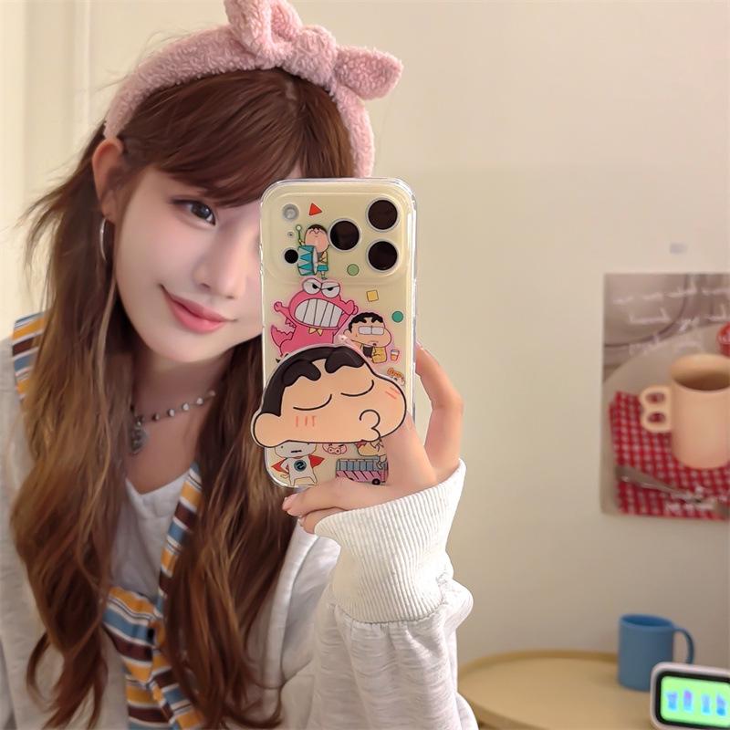 Shin-chan Trumpet Stand iPhone Case for 16ProMax/15/14