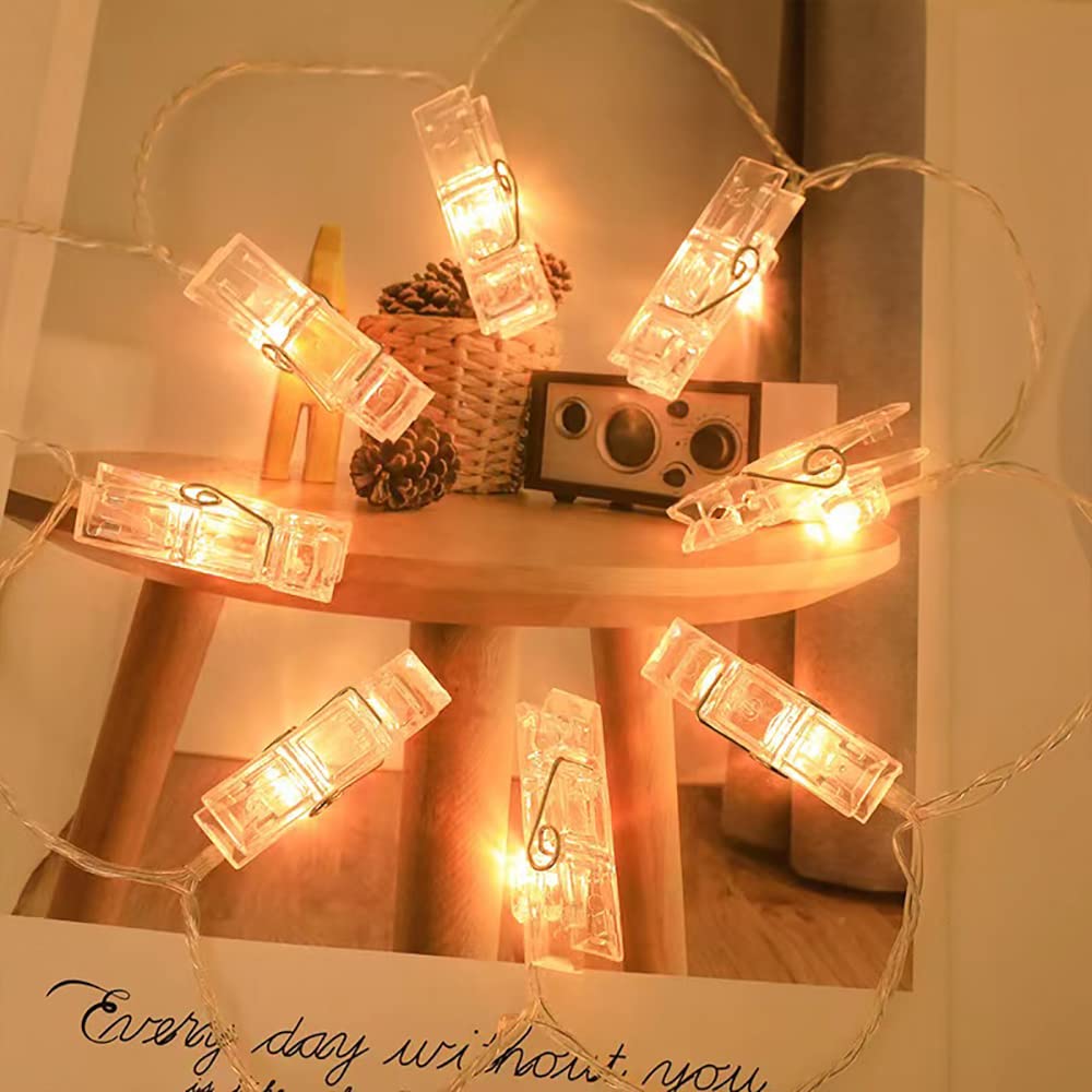BQuel Photo Decoration Lights 3M 30 LED String Lights, 30pcs, Photo Clips, DIY Wall Decoration, Garden Lights, Jewelry Lights, Wire Lights, Indoor &