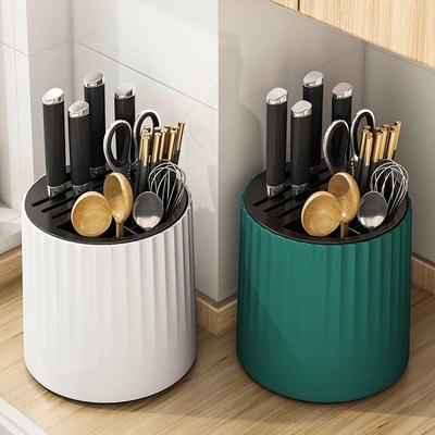 Rotatable Kitchen Organizer: Chopstick & Knife Holder with Countertop Drainer