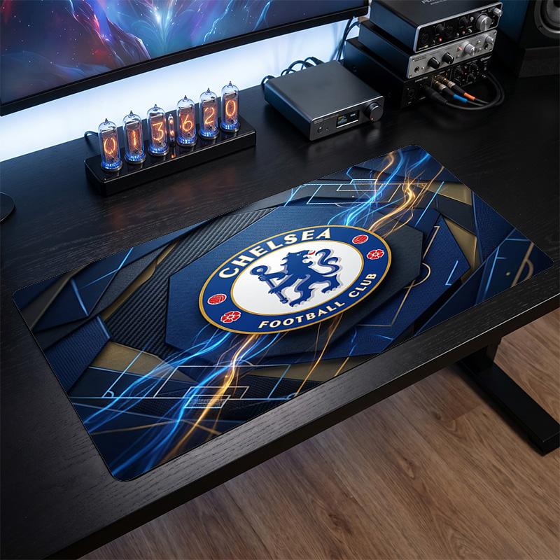 Tappetino per Mouse Grande Stampato Chelsea FC, Tappetino da Scrivania Gaming Morbido in Gomma Antiscivolo per Decorazione Ufficio Laptop Computer