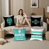 Luxury B-Bianchi Logo Pillow Case Sofa Living Room Bedroom Double-Sided Printing Square Cushion Nap Time Pillow Case