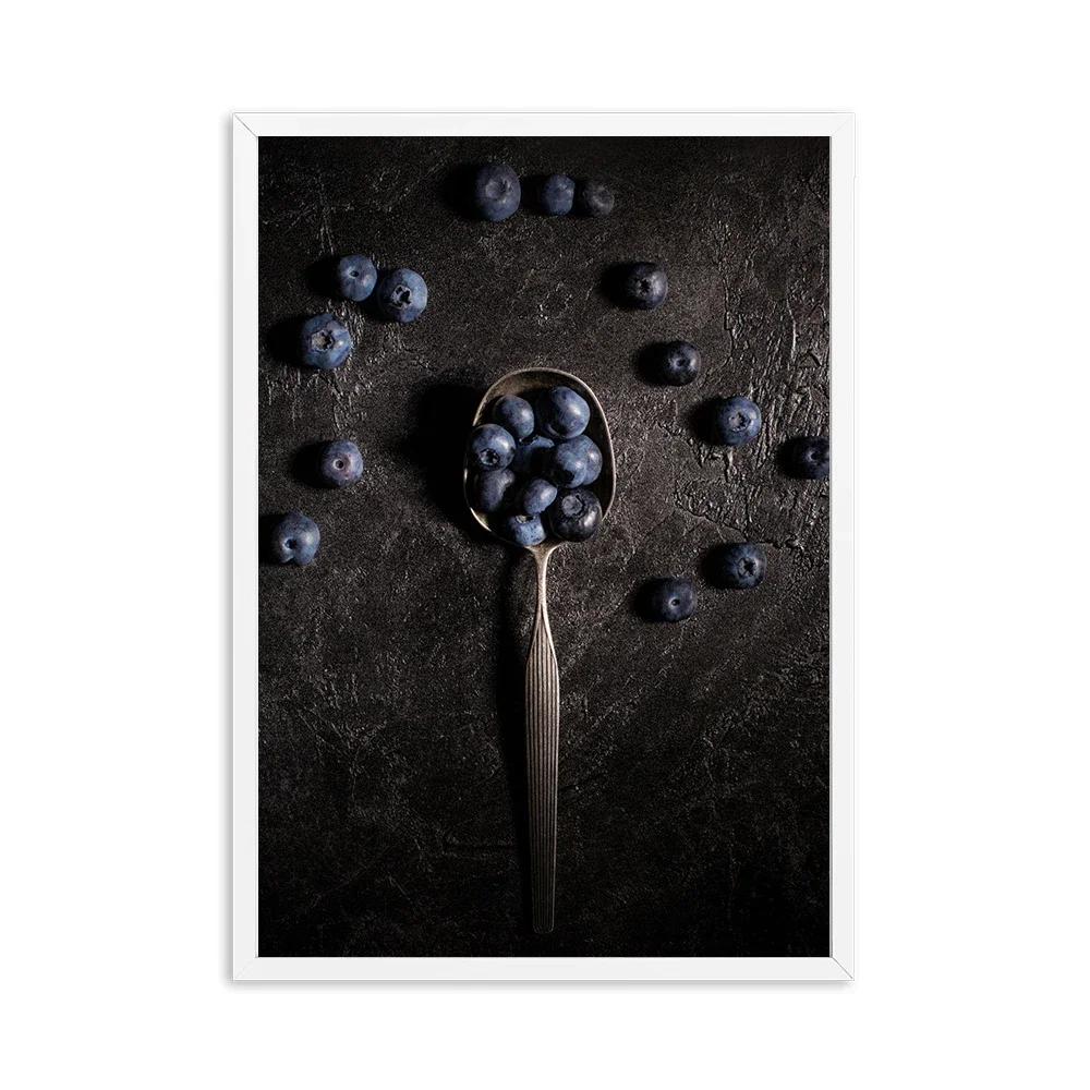 Kitchen Food Poster Pomegranate Blueberry Wall Art Aesthetics Print Canvas Painting Posters for Living Room Modern Home