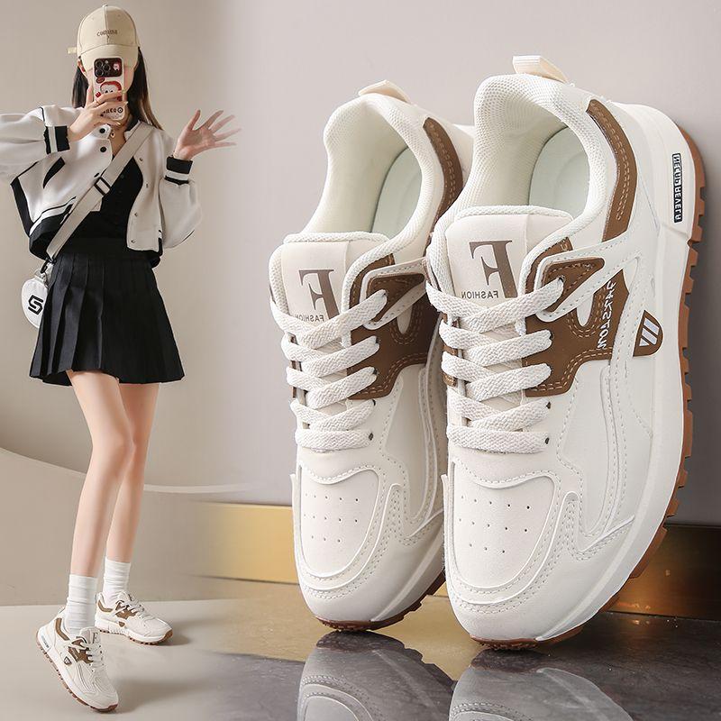 Spring Women's Walking Sneakers Casual Comfortable Breathable Lightweight Non Slip Shoes Women Leather Running Shoes Outdoor Fitness Sports Shoes