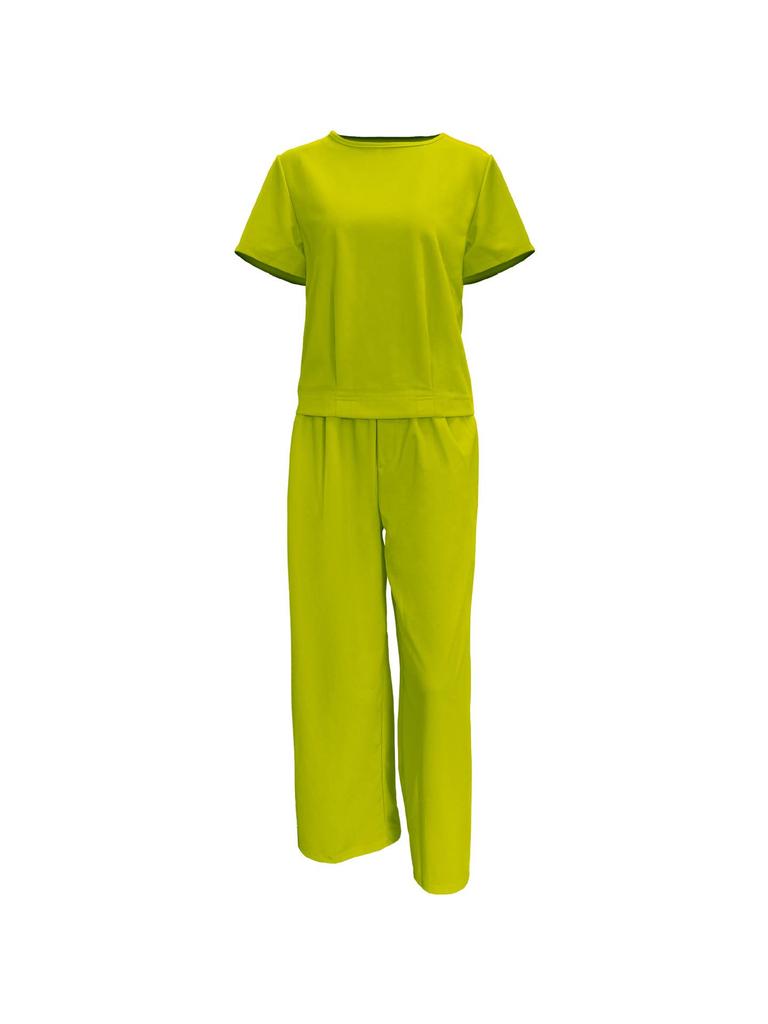 Plus Size Casual Short Sleeve Sportswear Set - Spring/Summer Fashion