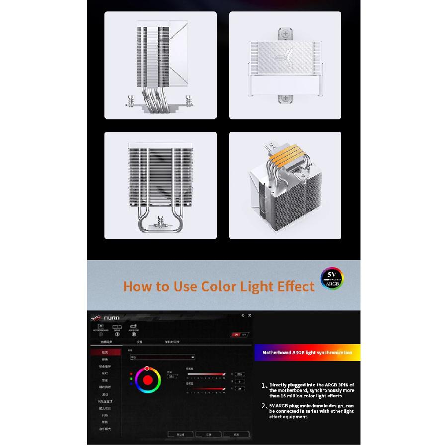 JONSBO CR1400 EVO CPU Cooler 4 HeatPipes ARGB PWM Processador Air Radiator Silent Fan For LGA1700 1200 1151 1150 AM4 AM5