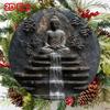 Arte da Parete in Metallo Buddha Meditazione Vintage Monaco Cascata Cortile Giardino Decorazione Segno