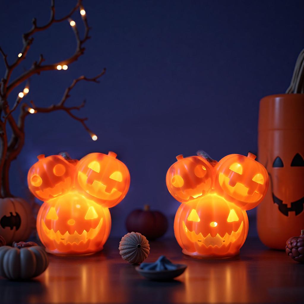 Festives Halloween Pumpkin LED Lighting Plastic Lamp for Indoor Outdoor Energy Saving Home and Garden Decoration