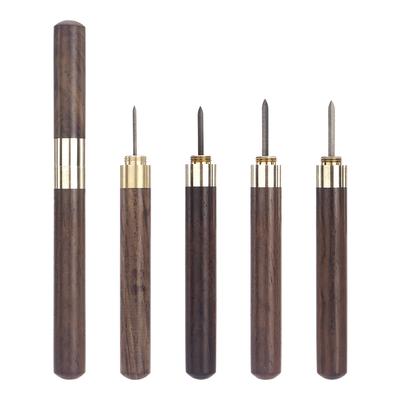 1pc Leather Sewing Awl with Protective Cover, Leathercraft Sewing Stitching Line Puncher, DIY Leather Handicraft Hole Cut Awl