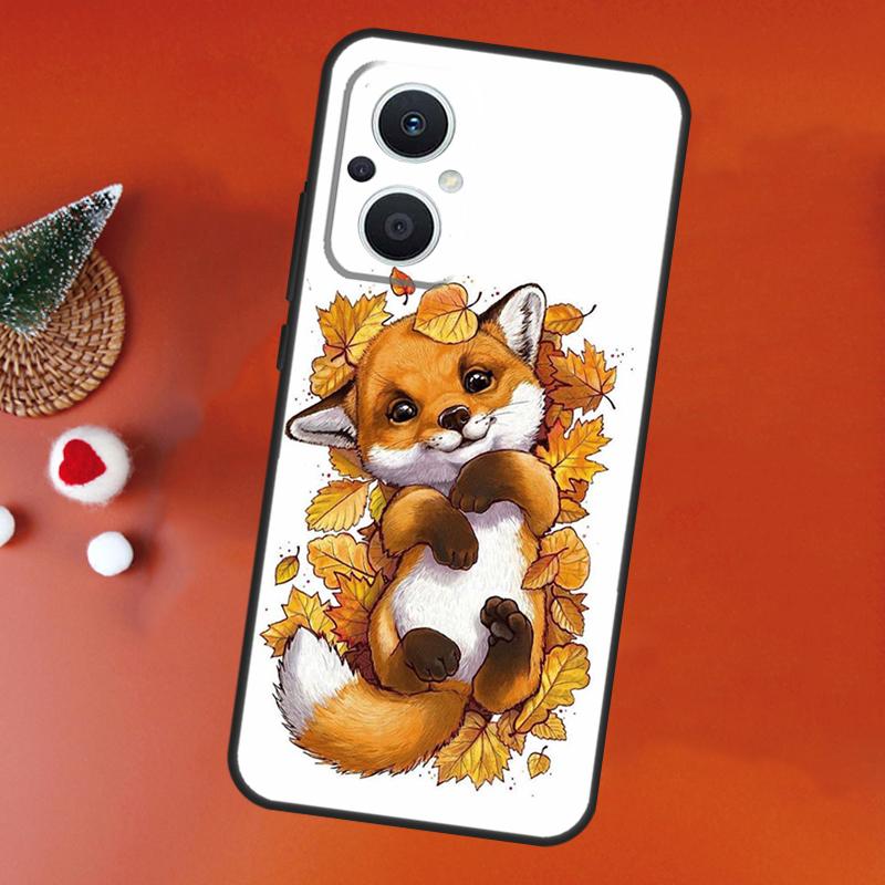 Autumn Leaves Fall Fox Case For OPPO Find X8 X6 X9 Pro OPPO Reno 7 8 Lite 10 11 12 13 14 Pro 11F 12F 13F 14F Cover