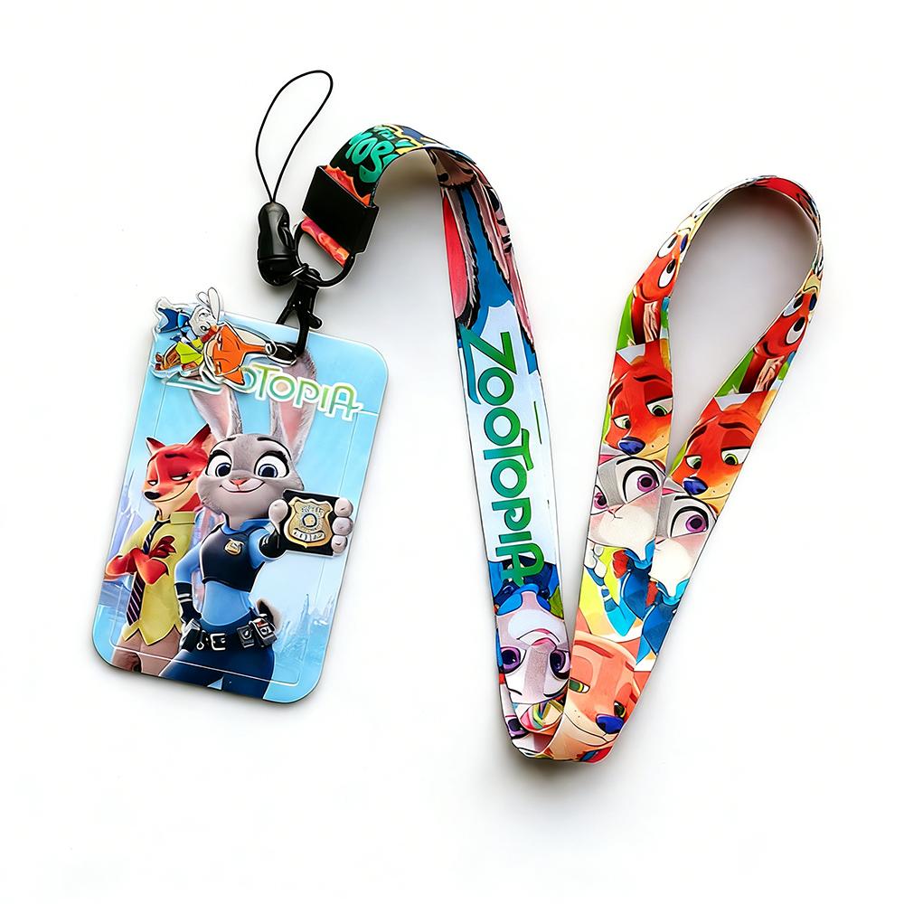 Porta tessere con cordino del film Zootopia per tessere identificative studenti, cinghie, porta badge, corda da appendere fai-da-te, portachiavi, accessori, cosplay