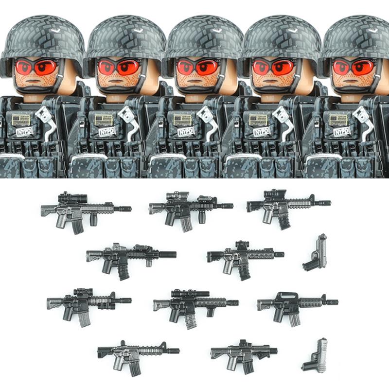 Commando Urbano Forze Speciali Figure Militari Blocchi da Costruzione SWAT Esercito USA Ucraina Soldati Assalto Fanteria Scudo Armi Giocattoli