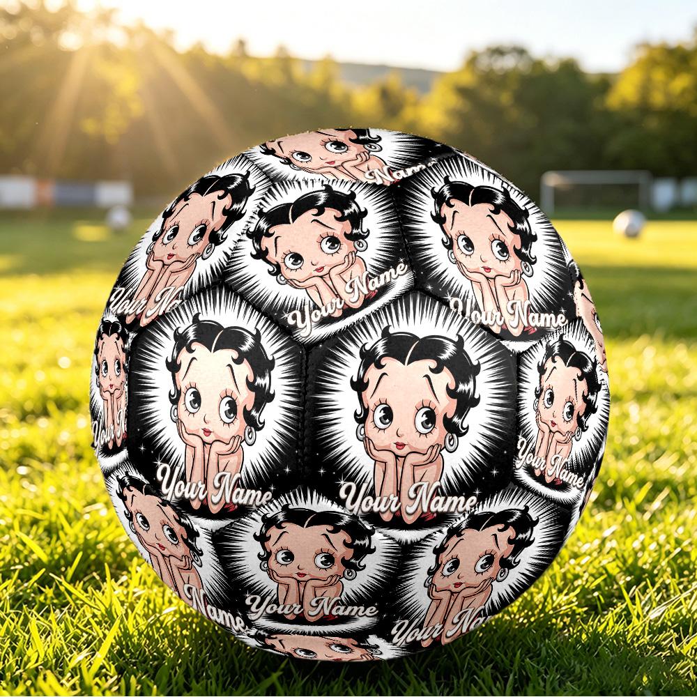 Size 5 FootballBetty Boop Durable PU Soccer Ball for Sports Training Outdoor Competition