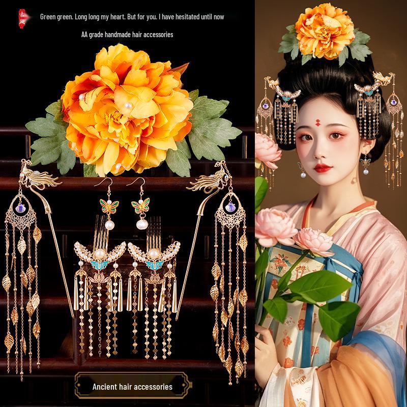 Ancient Tang-Style Pearl Hair Tassel Headdress - Versatile Hanfu Concubine Hair Accessories