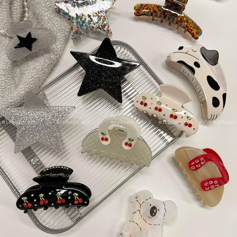 Trendy Acetate Hair Clip Strong Clasp For Long Hair Smooth Clip Lightweight Everyday Use