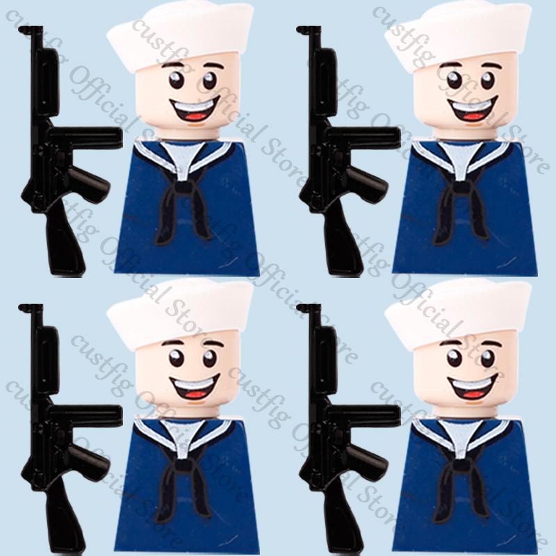 WW2 US Navy Military Airborne Field Corps Soldier Figures Building Blocks Army Flying Tigers Infantry Gun Weapon Bricks Kids Toy